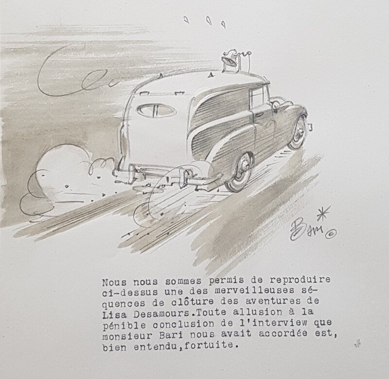 Al Severin, Lisa Desamours -illustration pour Georges Bari - crayonne - Illustration originale