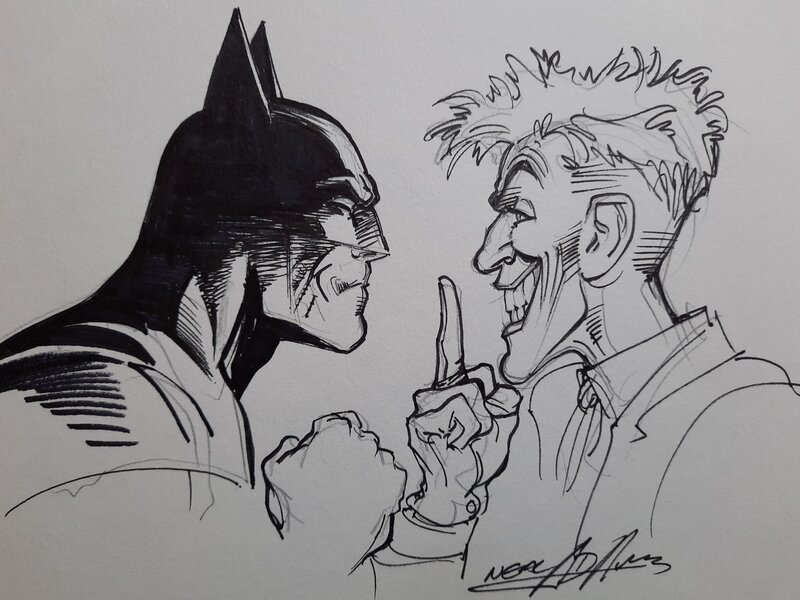 Batman / Joker by Neal Adams - Sketch
