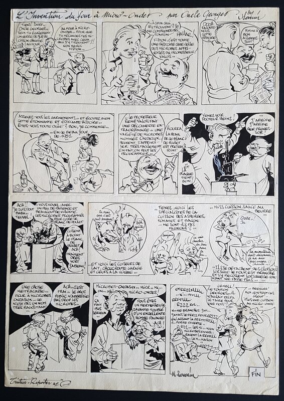Al Severin, Oncle Georges - l'invention du four à Mico-Ondes - planche - Comic Strip