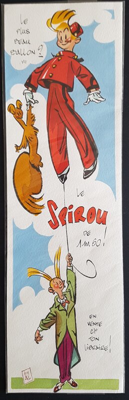 Al Severin, Spirou et Fantasio - illustration en couleurs pour un marque page - Illustration originale