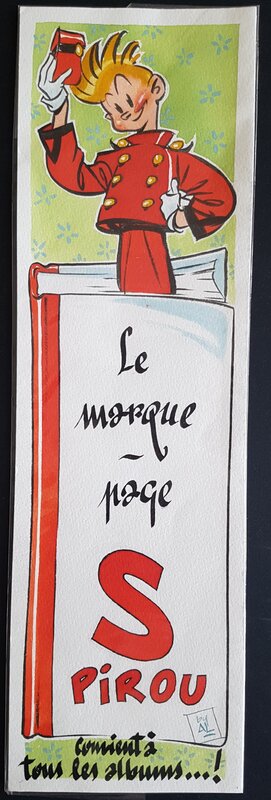 Al Severin, Spirou - illustration en couleurs pour un marque page - Original Illustration