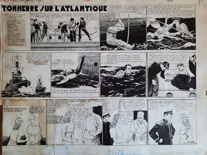 n/a, Tonnerre sur l'Atlantique - Planche originale