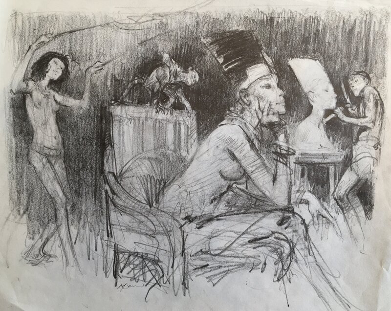 Epouse du pharaon by René Follet - Original art