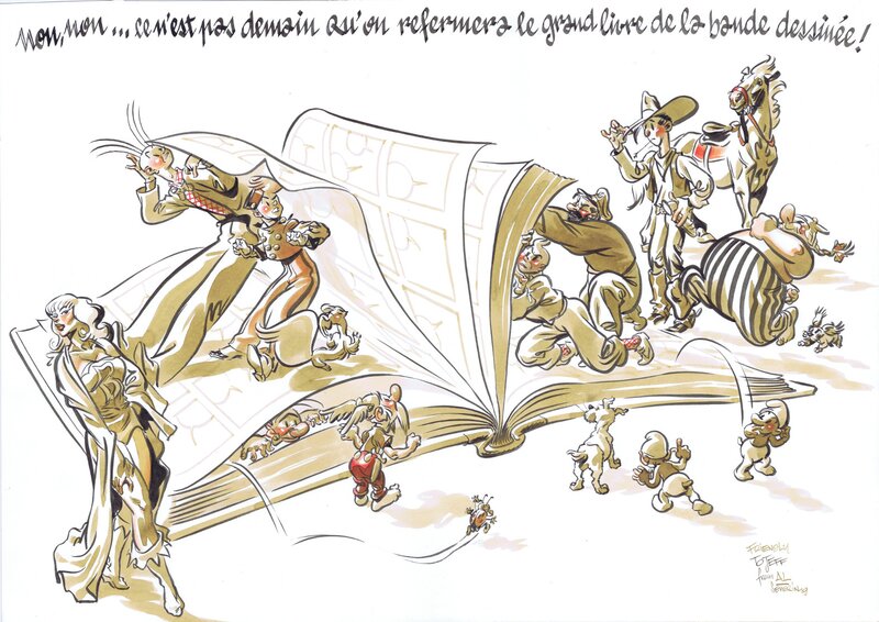 Homage to Franco-Belgian Comics by Al Severin - Planche originale