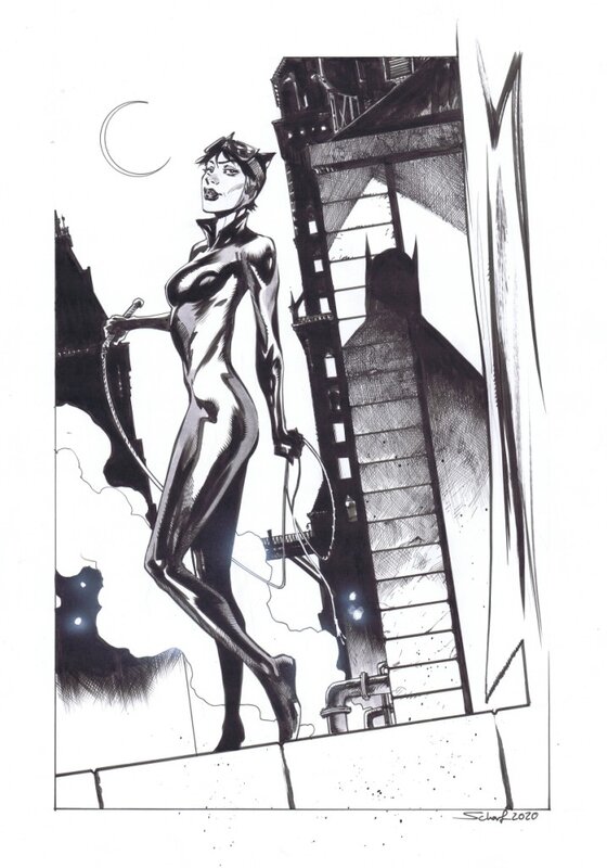 Catwoman par Scharf - Illustration originale