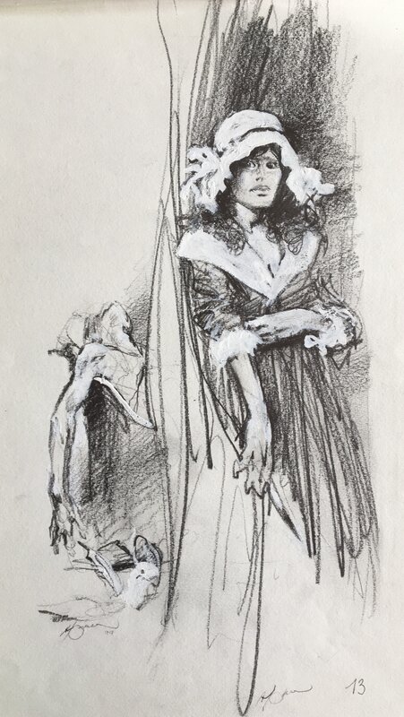 Charlotte Corday by René Follet - Original art