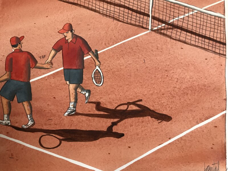 Loustal, Le double a Roland Garros - Illustration originale