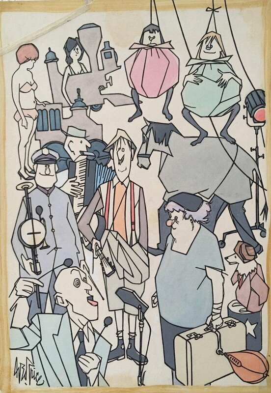 People par George Price - Illustration originale