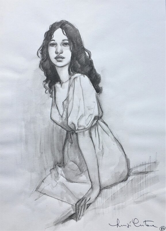 Jeune femme by Luigi Critone - Original Illustration