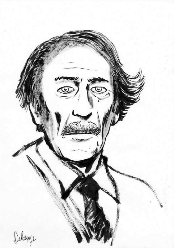 Deloupy, Jean Rochefort (portrait) - Original Illustration