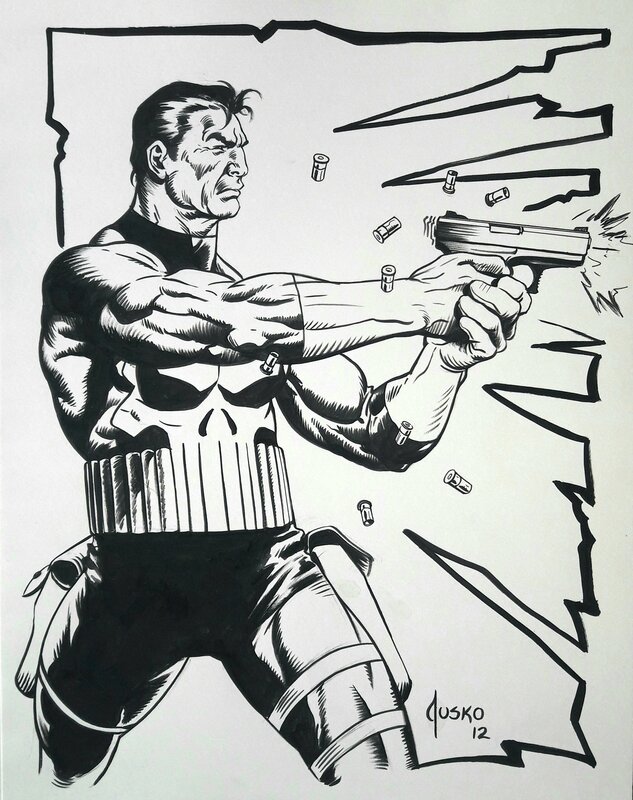 Joe Jusko, The Punisher, commission. - Illustration originale