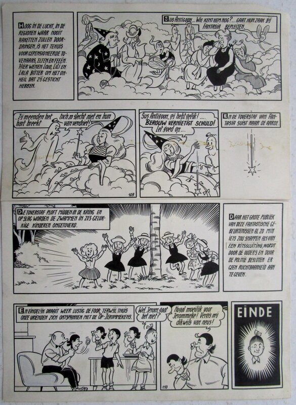 Willy Vandersteen, De zingende zwammen - eindplaat - Planche originale
