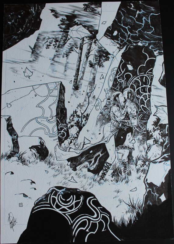 En vente - Benoit Dellac, Serpent dieu - T1 planche 23 - Planche originale