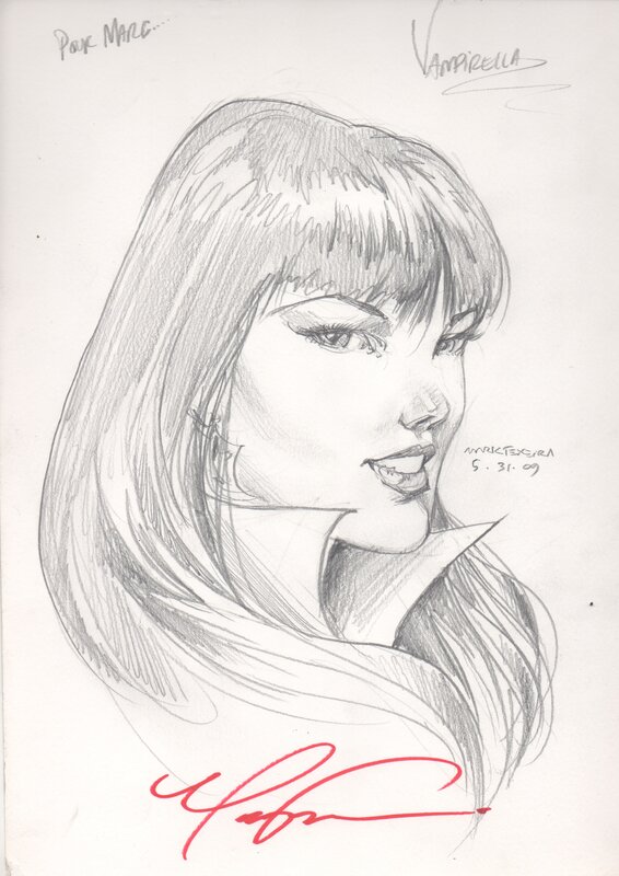 Vampirella by Mark Texeira - Sketch