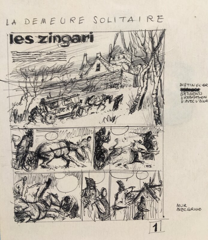 René Follet, Yvan Delporte, Les Zingari . La demeure solitaire - Œuvre originale