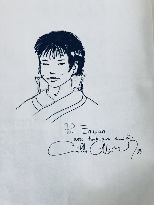 Gilles Chaillet, Dessin de jeune fille chinoise - Sketch