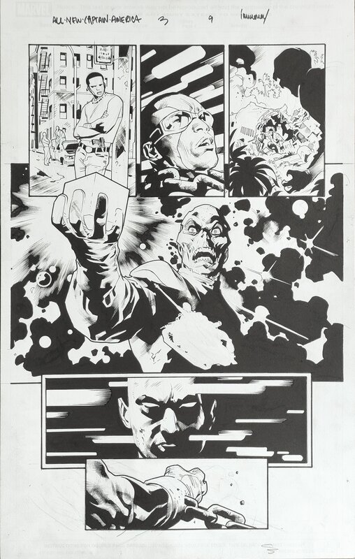 Stuart Immonen, Rick Remender, Wade Von Grawbadger, ALL NEW CAPTAIN AMERICA #3 - pl.9 - Planche originale