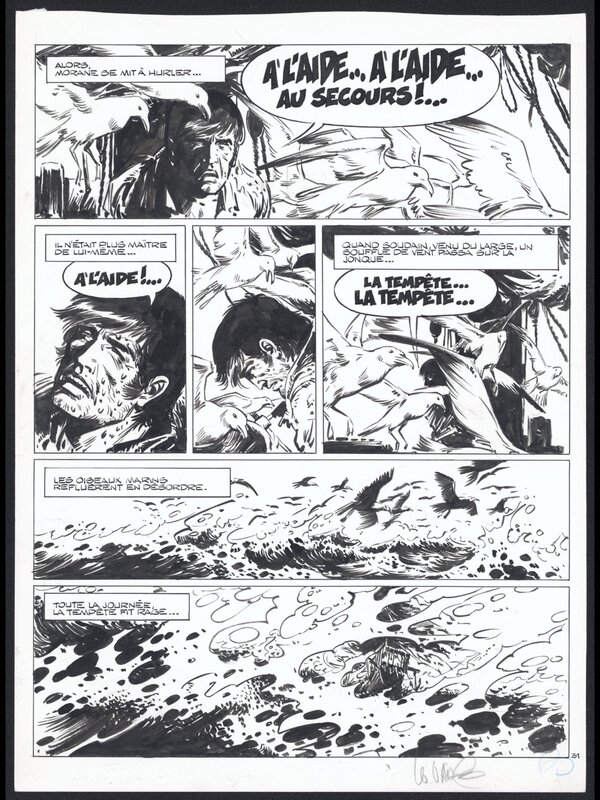 William Vance. Bob Morane. L'empereur de Macao - Planche originale