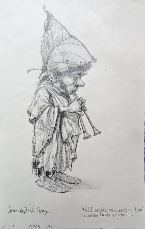 Petit musicien by Jean-Baptiste Monge - Original Illustration