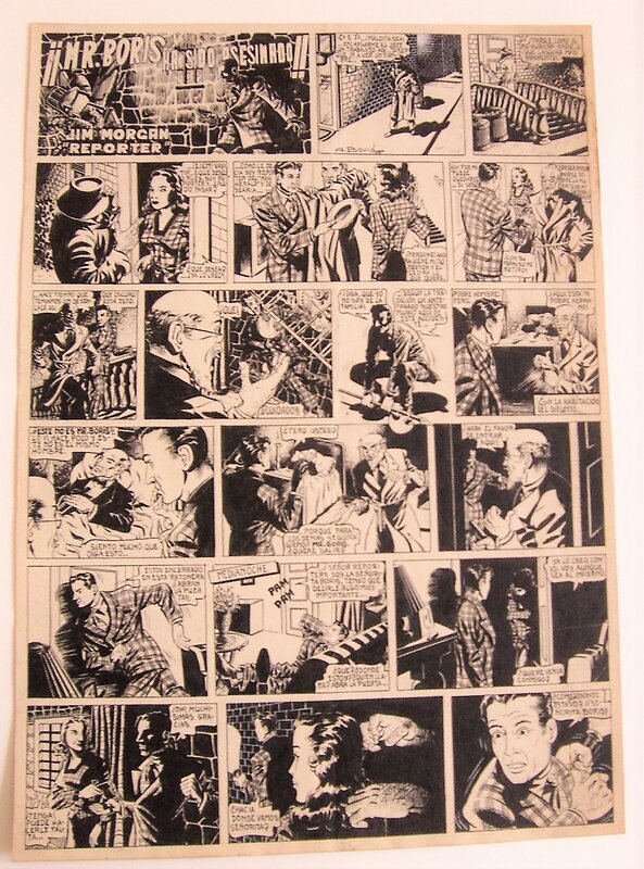 Jim Morgan reporter - Planche espagnole d'Aurelio Bevia - Comic Strip