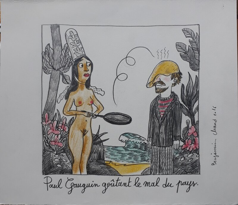 Benjamin Chaud, L'art à table - Gauguin - Original Illustration