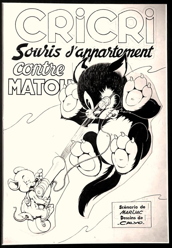 Edmond-François Calvo, Cri Cri - Souris d'Appartement contre Matou - Planche originale