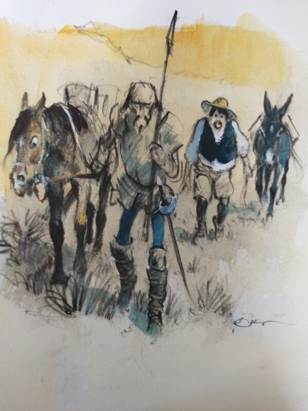 Cervantes by René Follet - Original Illustration
