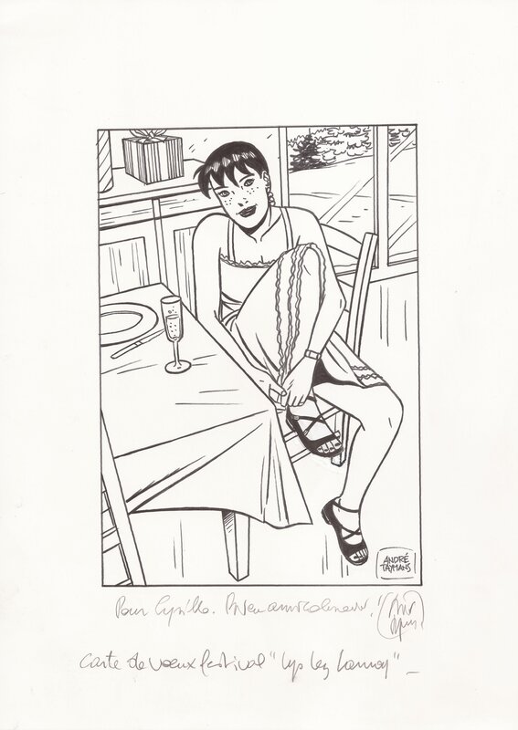 André Taymans, Caroline Baldwin – Carte de vœux - Original Illustration