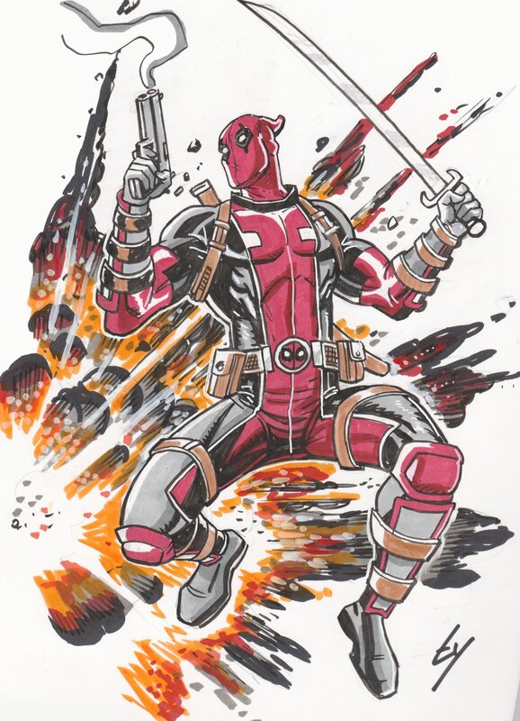Deadpool by Ty Templeton - Original Illustration