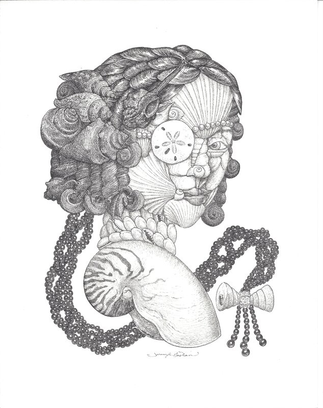 Jeremy Bastian - Cursed Pirate Girl Arcimboldo portrait - Original art