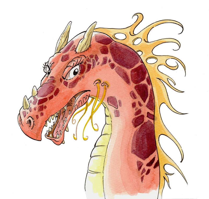 Dragon de feu 04 by Fabien Rypert - Original Illustration
