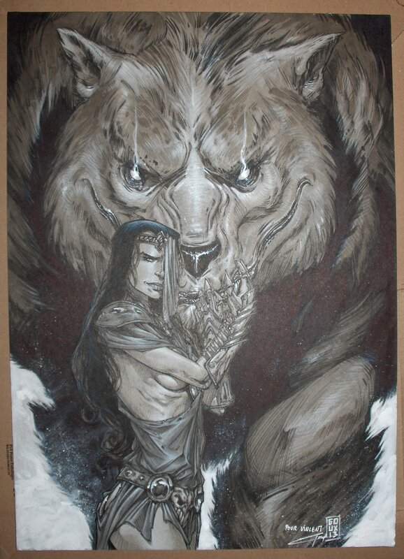 Hel & Fenrir by Pierre-Denis Goux - Original Illustration