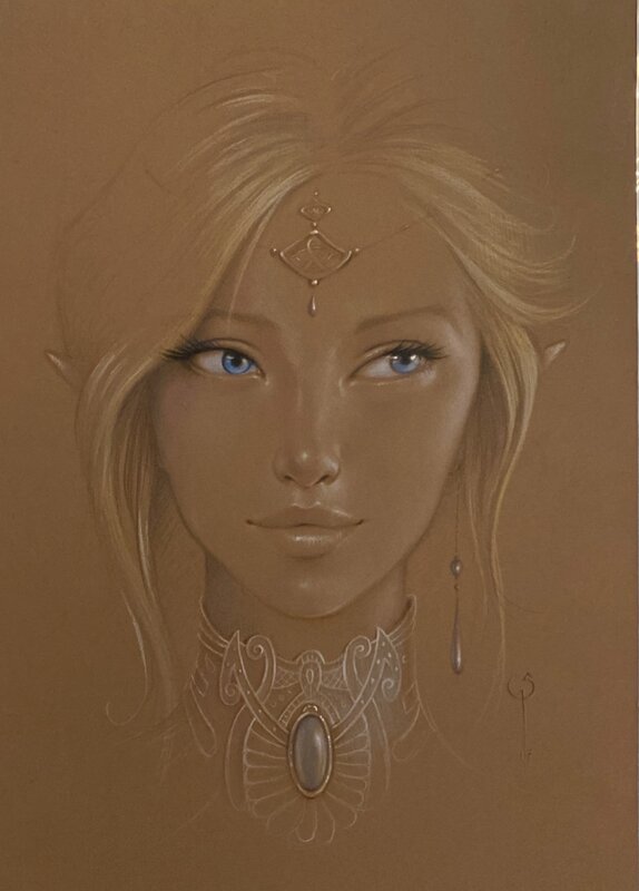 Sandrine Gestin, La fée aux yeux bleues - Illustration originale