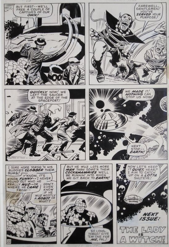 Jack Kirby, Frank Giacoia, La Chose vous salue bien. - Planche originale