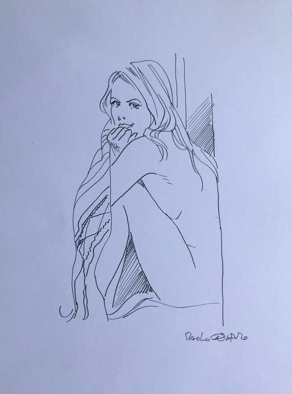 Paolo Ongaro, Pin Up - dessin inédit - Sketch