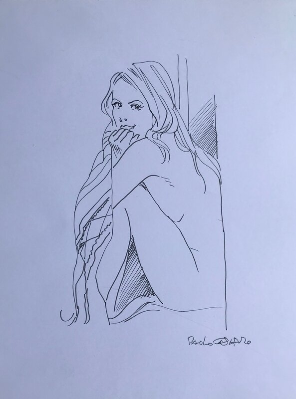 Paolo Ongaro, Pin Up - dessin inédit - Dédicace