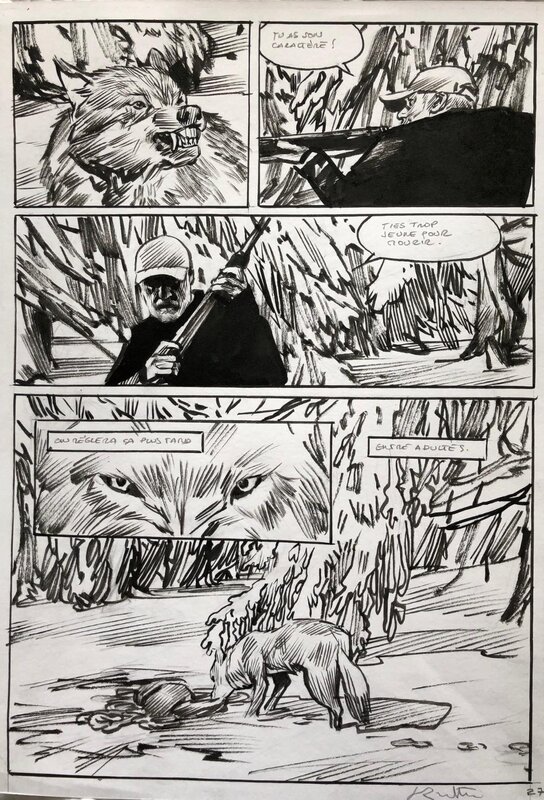 Le Loup pl27 par Jean-Marc Rochette - Planche originale