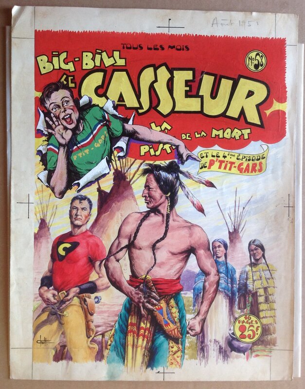 Chott Big Bill Le Casseur 58 Couverture Originale Couleur Directe . Éo Pierre Mouchot 1951 . - Couverture originale