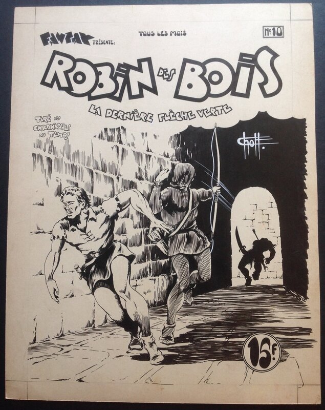 Chott Robin des Bois 10 Couverture Originale . Éo Pierre Mouchot 1948 . - Couverture originale