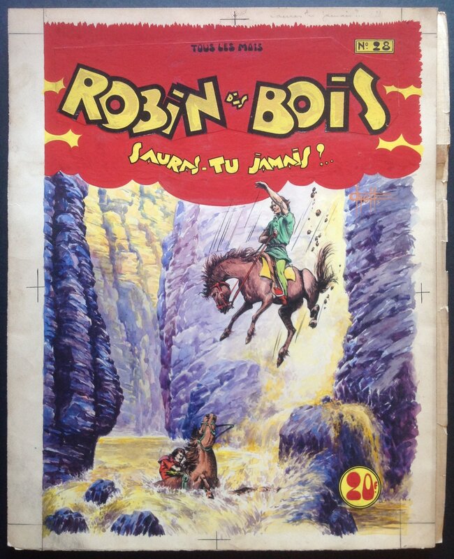 Chott Robin des Bois 28 Couverture Originale . Éo Pierre Mouchot 1950 . - Original Cover