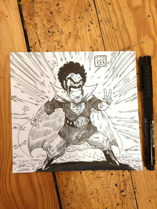 oTTami, Dessin original de l'Inktober 2019 : Mr Satan, Hercule ! - Illustration originale