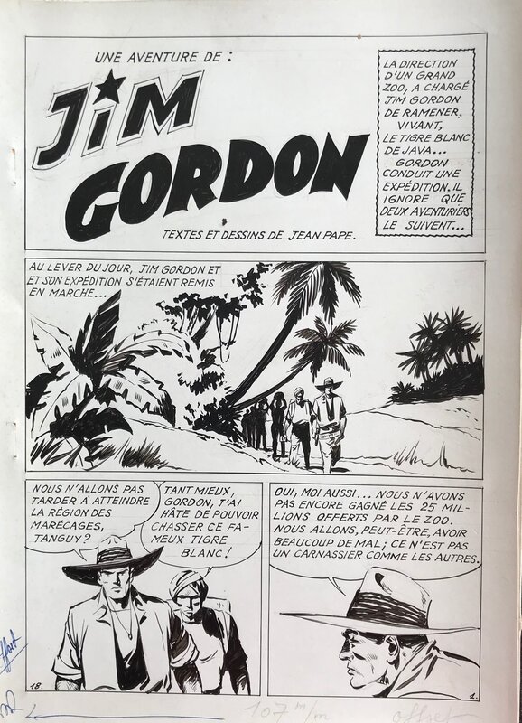 Jean Pape, Jim Gordon - pl 1 à 3 et 6 à 8 - Planche originale