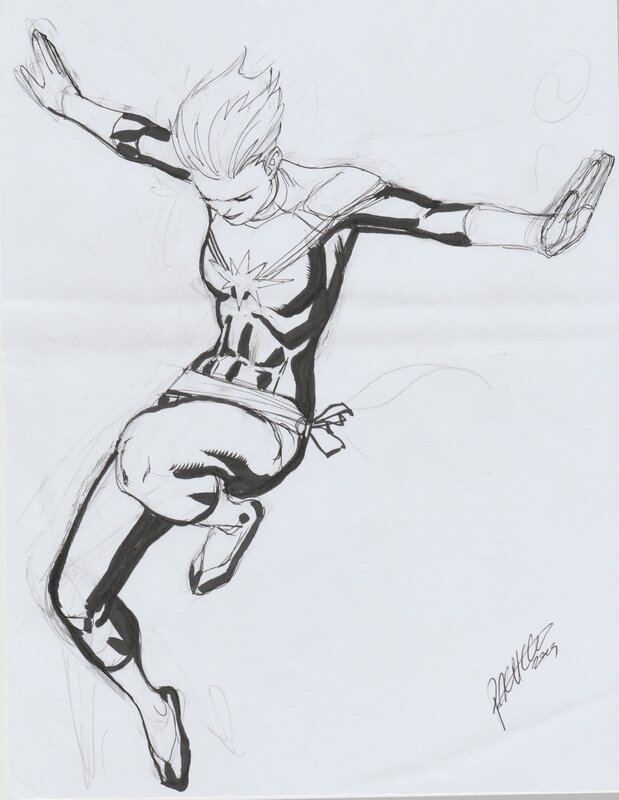Captain Marvel by Carlos Pacheco - Original art