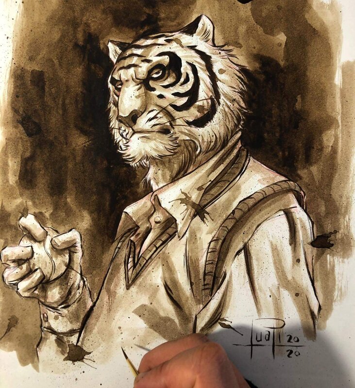 Oldsmill Blacksad par Juapi - Illustration originale