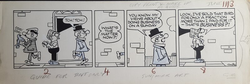 Reg Smythe  -  Andy Capp  , daily strip paru en juin 1980 - Original art