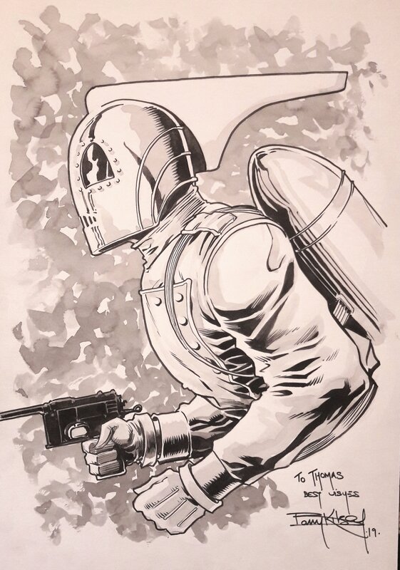 Barry Kitson, Dave Stevens, The Rocketeer, commission. - Illustration originale