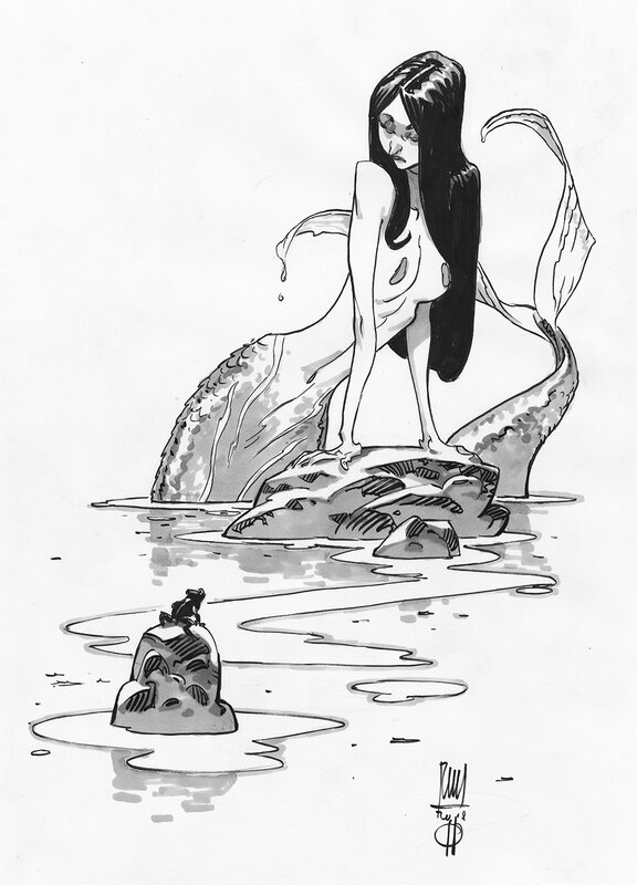 En vente - Sirène par Roberto Ricci - Illustration originale