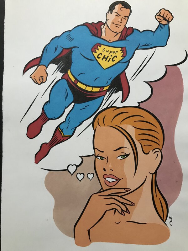 Superman vu par Walter minus - Original Illustration