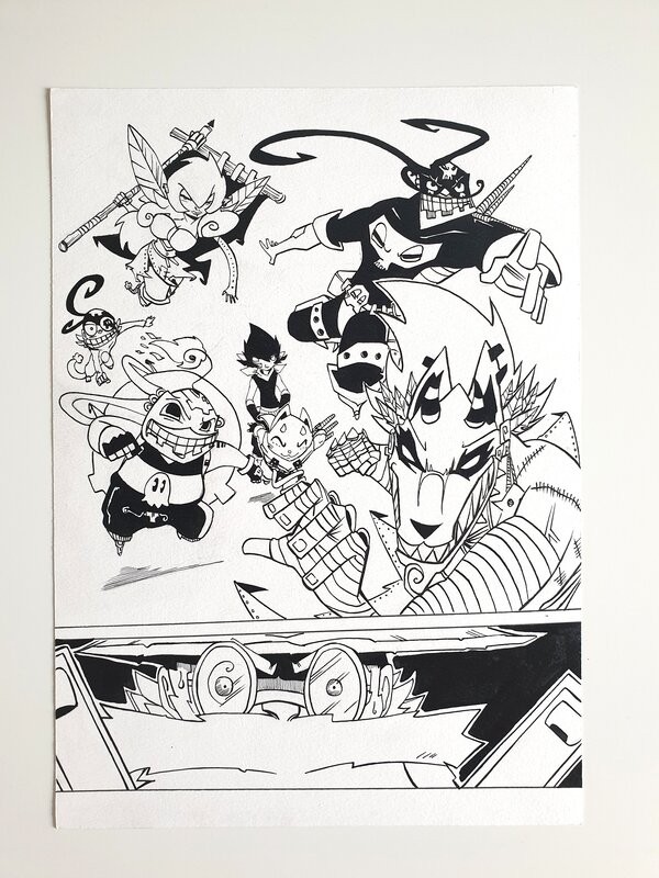 En vente - oTTami, Planche Encrée Manga Dofus Arena Tome 4 - Planche originale