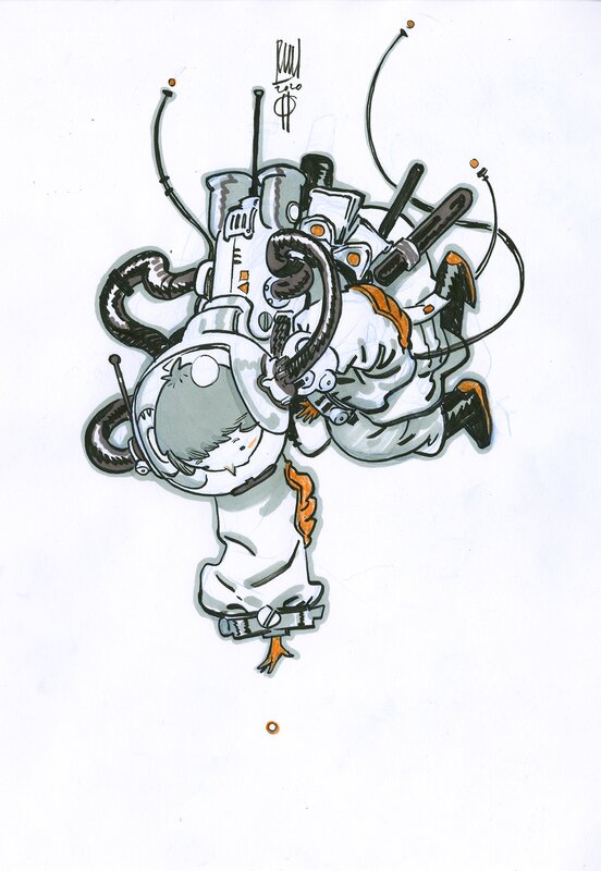 For sale - Astronaute 2 by Roberto Ricci - Original Illustration